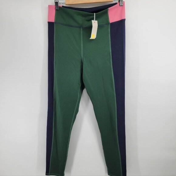 Boden Colorblock Leggings in Green, Pink, and Navy Size 12 - Picture 2 of 7